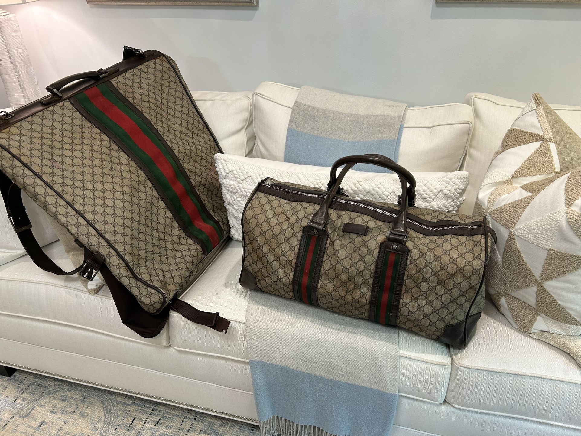 Vintage Gucci Duffle Bag & Garment Bag Combo