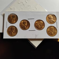 Group Of (6) 59-61 Uncirculated Lincoln Pennys For Sale