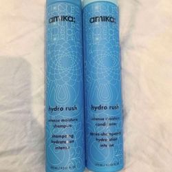 Brand New Amika hydro Rush Intense Moisture Shampoo And Conditioner Set 