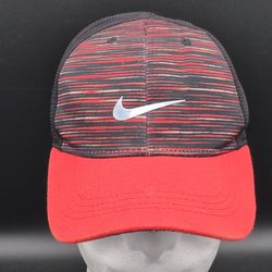 Nike Kid's 4-7 Black & Red Featherlite Dri-Fit Adjustable Hat Cap