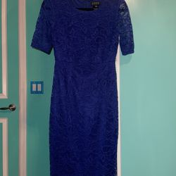 Royal Blue Lace Cocktail Dress Size S 4/6 