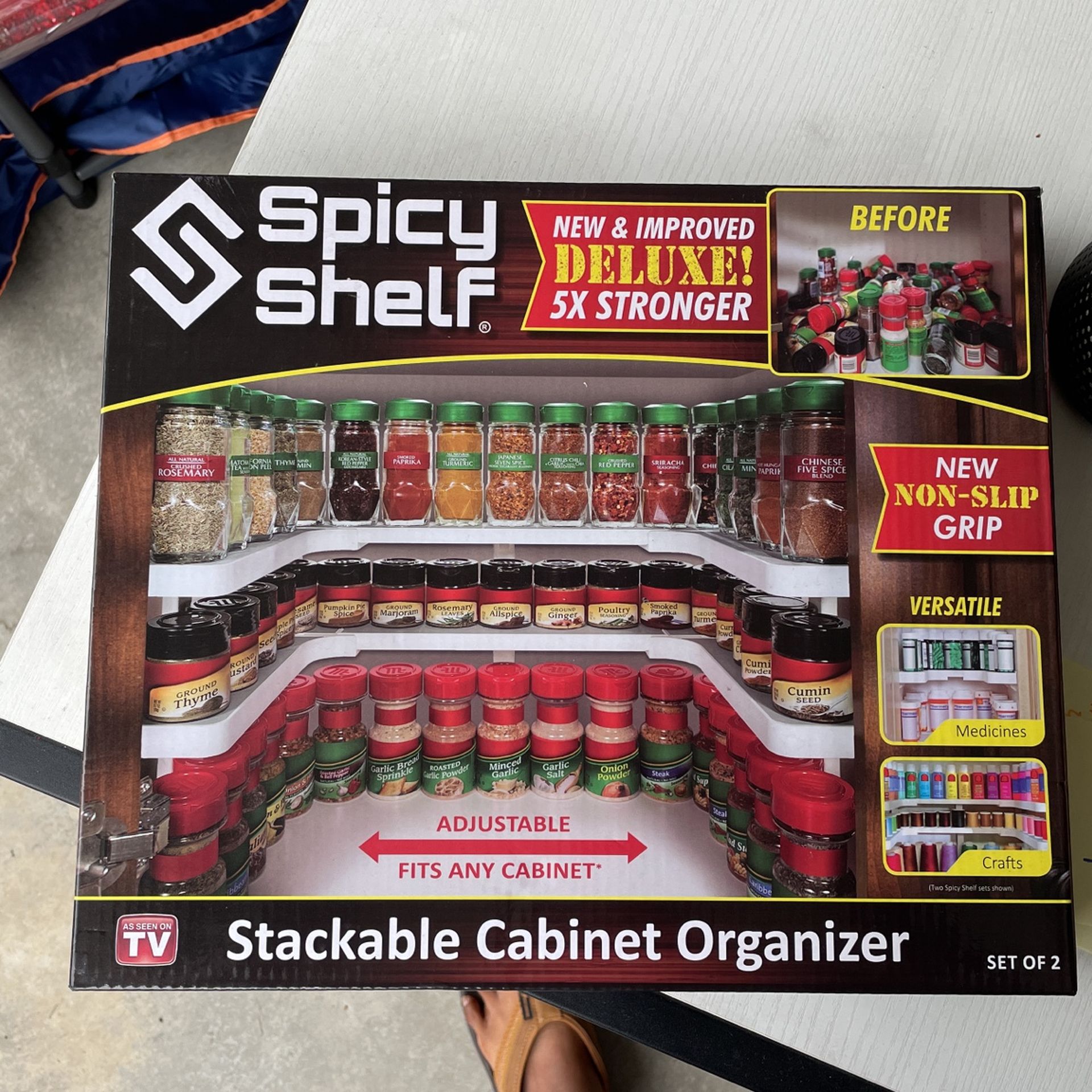 Stackable Cabinet Organizer - Spice Shelf- Adjustable