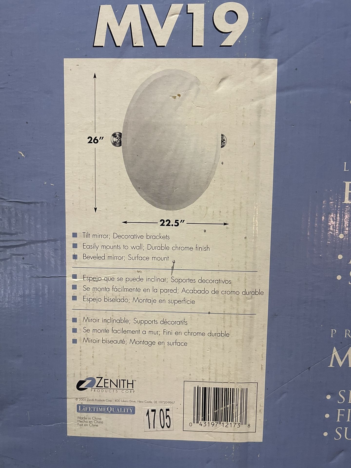 Zenith MV19 Tilt Mirrors – Chrome Finish – New Open Box