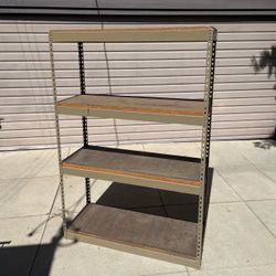 Heavy duty garage/outdoor metal shelves shelf with wood slats