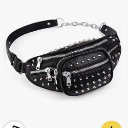 *NEW* Black Studded Waist Bag 