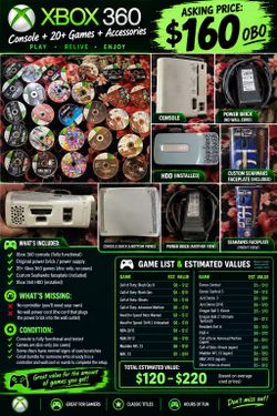 Xbox 360 Console Bundle with 20+ Games
