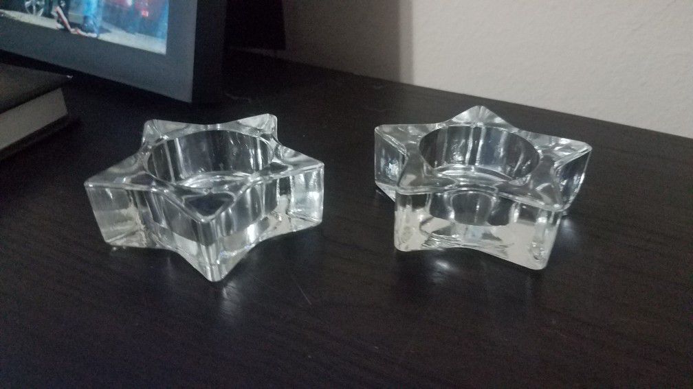 Star shaped glass candle holders