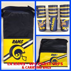 LA RAMS - 4PC PARTY CUPS or CARRY BAGS