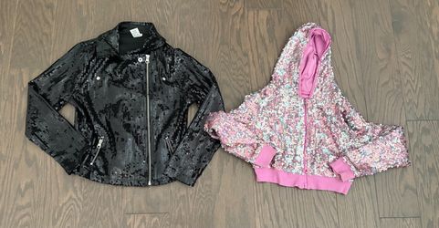 Girl’s sparkle sequined jackets, size 7/8