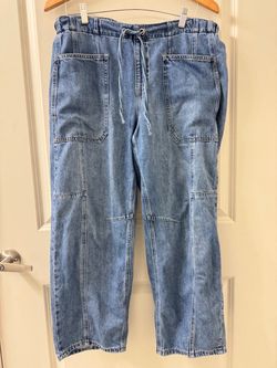 Scotch & Soda Women's The Arc Drawstring Barrel Leg Jeans Size 10/30 Boho Denim