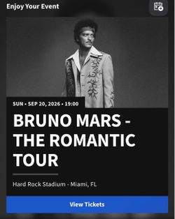 Bruno Mars Concert Tickets