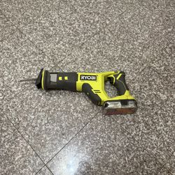 Ryobi 18v cordless reciprocating saw with batter