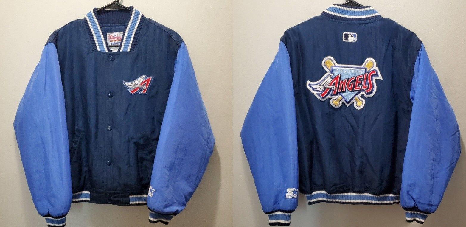 Vintage 90s Starter Anaheim Angels Satin Jacket Diamond Collection Youth Large