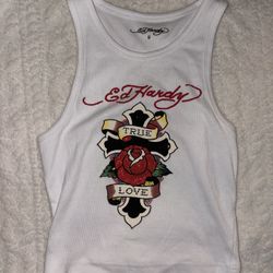 S ED HARDY WHITE TANK
