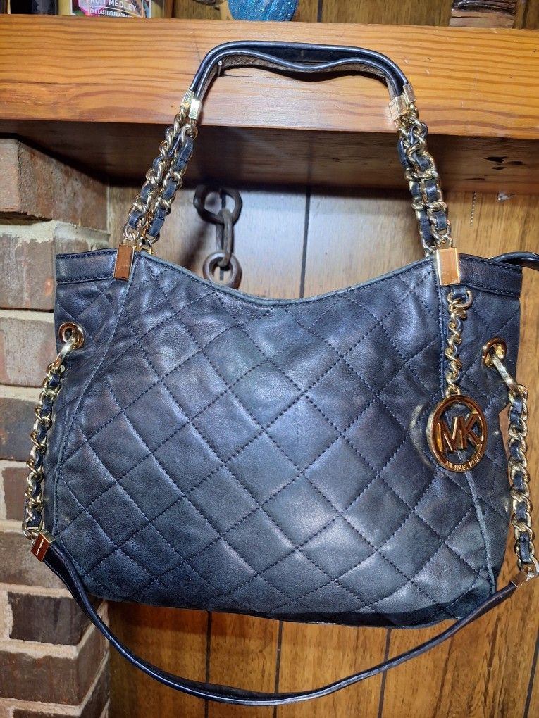 Michael Kors Black Quilted Butter Soft Leather Handbag