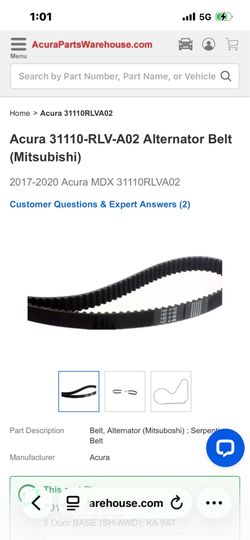 Acura/honda serpentine belt
