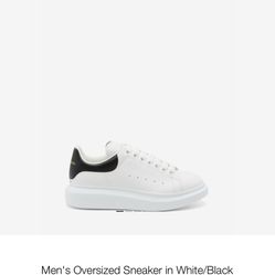 Alexander McQueen Men's Oversized Sneaker in White/Black