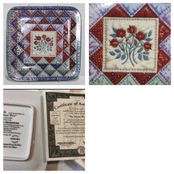 THE OCEAN WAVE Bradford Exchange Cherished Traditions Quilt Square MARY LASHER