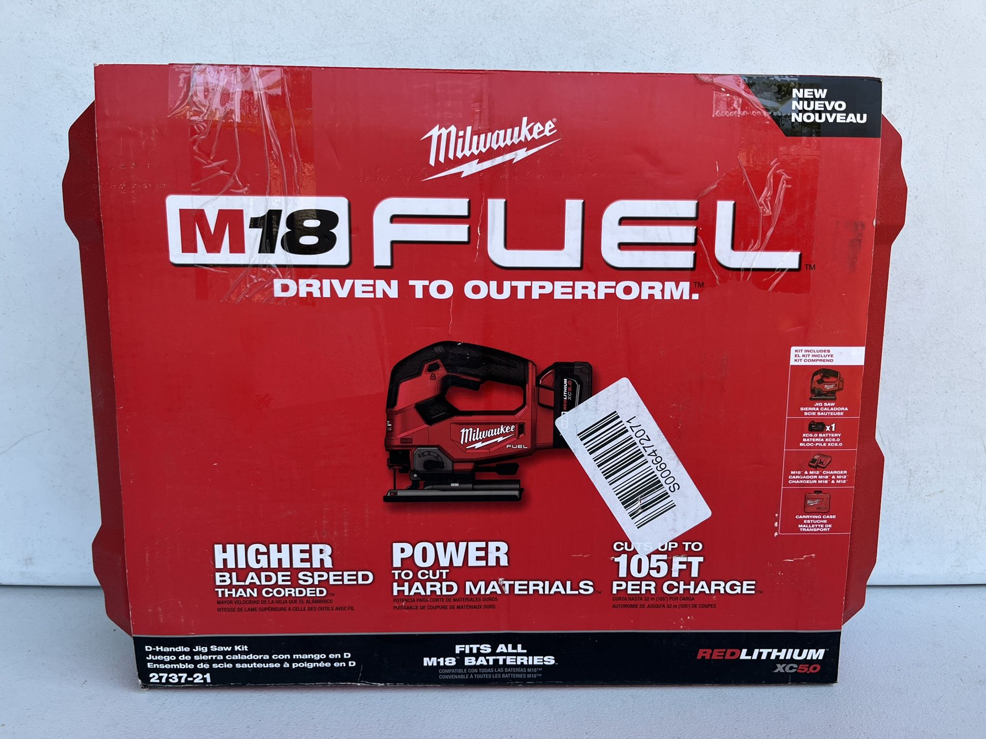 Milwaukee M18 FUEL 18-Volt Lithium-Ion Brushless Cordless Jig Saw Kit With (1) 5.0Ah Battery, Charger and Case
