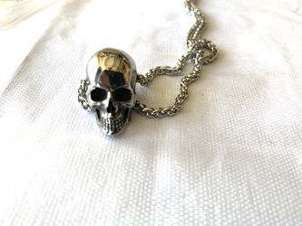 Silver Skeleton Necklace With 16” Chain New