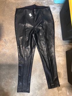 Black Faux Leather Skinny Pants with Tags