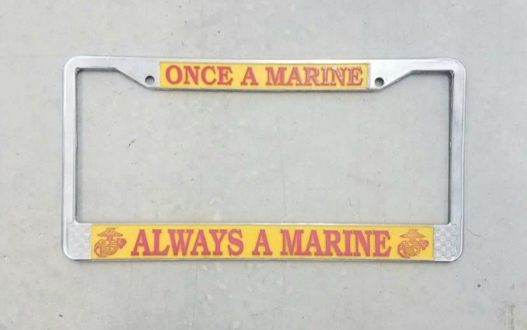 Vintage "Once A Marine Always A Marine" License Plate Frame