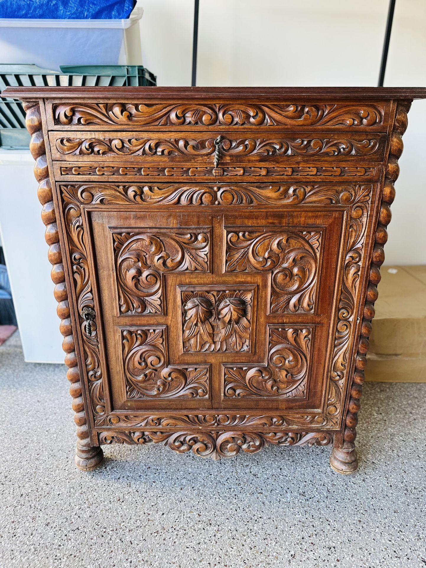 Antique Wood Bar Cabinet