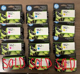 HP 962XL Ink Cartridges – 9 Total – 3 Cyan, 3 Magenta & 3 Yellow – Brand New