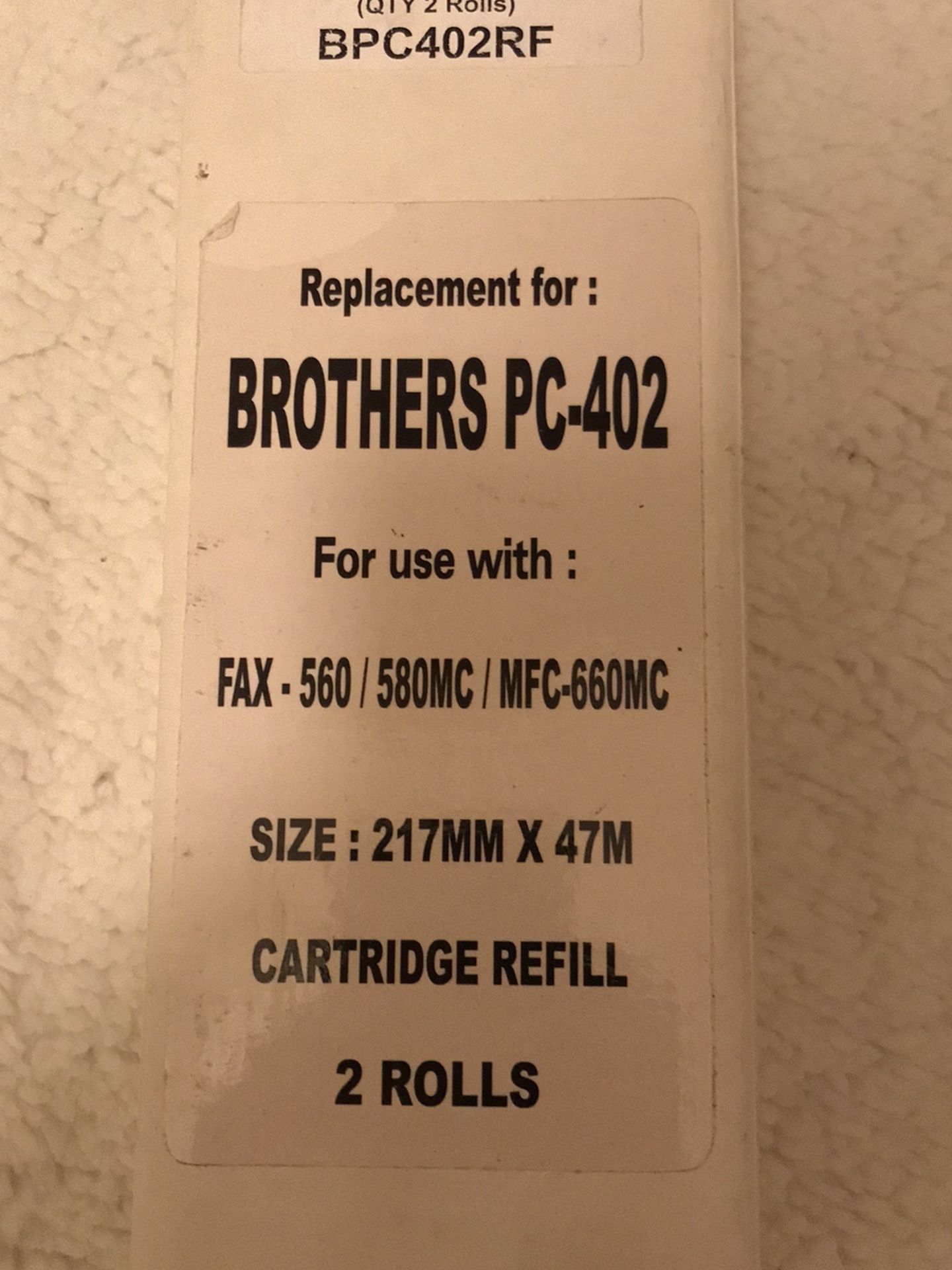 Brother PC-402 Cartridge Roll Compatible BPC402RF