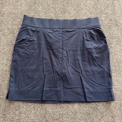 Columbia stretchy pull on navy blue golf skirt modesty shorts under - size large