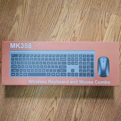 Wireless Keyboard and Mouse Combo, Full Size Keyboard and Mouse, Long Battery Life, Optical Mouse