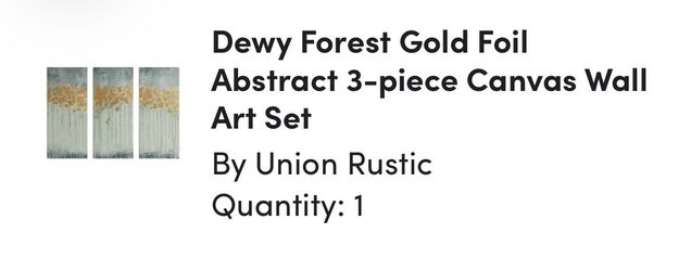 Contemporary 3-Piece Unframed Abstract Tree Design Art Print Gold Foil Canvas Wall Art Set 35 in. x