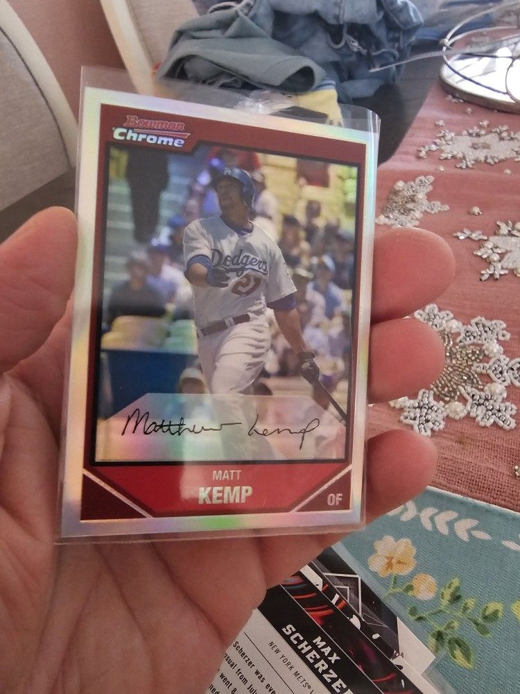 Los Angeles Dodgers Matt Kemp Refractor Juan Pierre Jason Schmidt 07 Bowman Chrome Baseball Cards