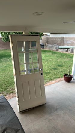 32 x 80 exterior half lite door right hand in swing