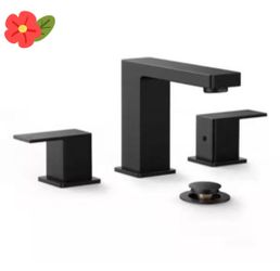 androme 8 in. Widespread Double-Handle Bathroom Faucet with Pop-Up Drain 3-Hole Vanity Sink Faucet Spout in Matte Black