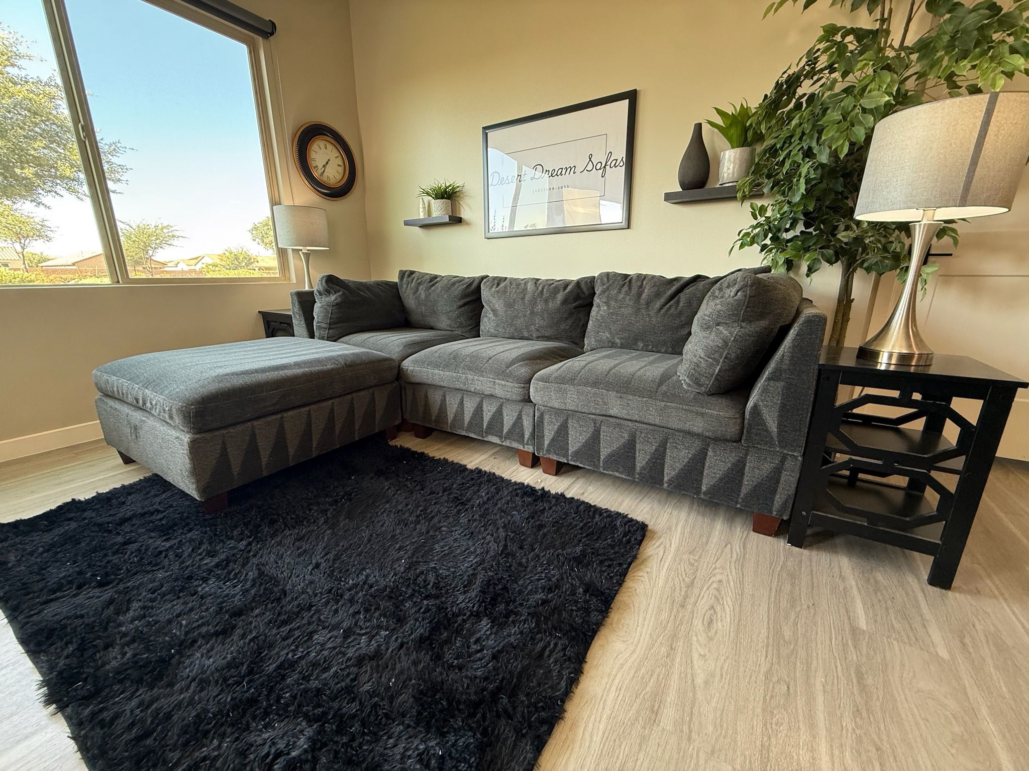 Ashley Homes Furniture Modular Sectional Sofa with Ottoman