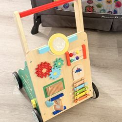 Asweets Caminante de madera para bebés, juguete de actividades para niños, centro de actividades múltiples que desarrolla habilidades motoras y estimu