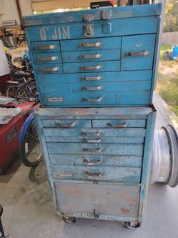 Montgomery Wards. Power Kraft  tool box. Toolbox. Chest