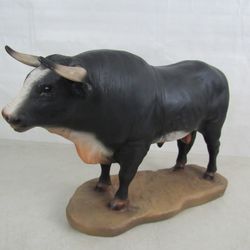 Spanish Bull Toro Figurine Epoxy or Pottery? Cast Statue 14" Length


