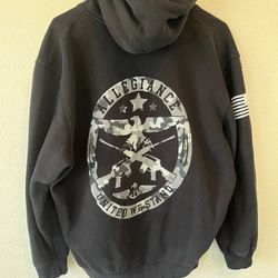 Allegiance Patriotic Seal Pullover Black Hoodie USA Men’s Size Large