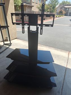 TV stand with glass shelves