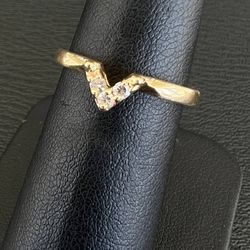 14k yellow gold 0.12CTW natural diamond fashion ring