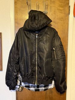 Nova Men Black Hooded Bomber Jacket