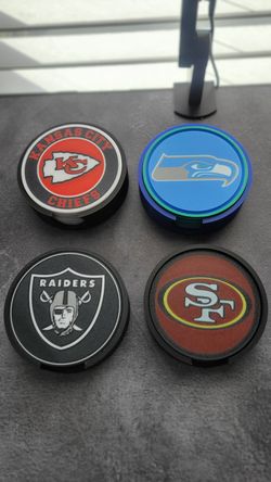 Assorted team cold drink coasters