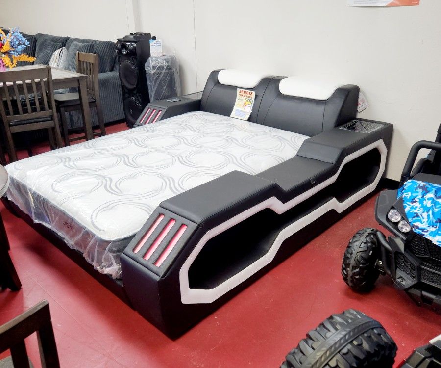 Bedroom Furniture Bed With Bluetooth Speaker Mattress Also Available