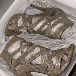 ALDO gold Heels
