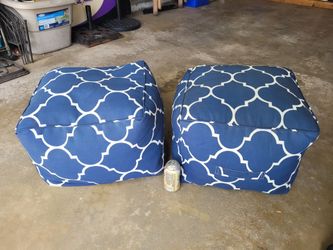 Two Outdoor Ottomans