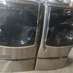Lg Washer And Dryer Set Electric Signature Series With Pedestal Washer Sidekick  Extra Large Capacity 30day Warranty 