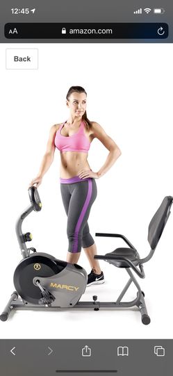 New, Marcy Magnetic Recumbent Bike with Adjustable Resistance and Transport Wheels NS-716R