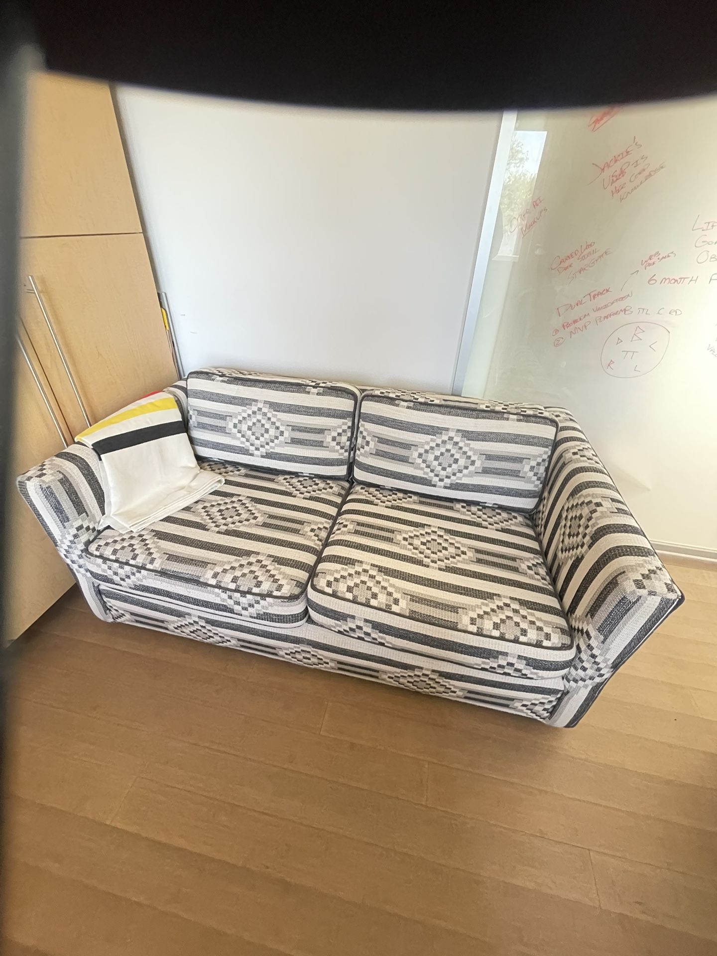 Black & White Custom Upholstered Loveseat
